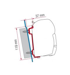 fiamma f45 awning mounting bracket kit - suit ford transit high roof/ sprinter / vw crafter