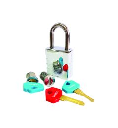 one key fits all padlock with 2 barrels