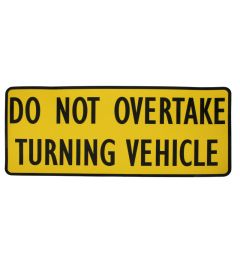 do not overtake turning vehicle sticker