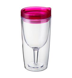 alcoholder spill proof wine sippy cup - ruby pink