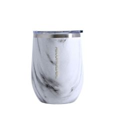 alcoholder stemless insulated tumbler - marble white