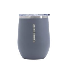 alcoholder stemless insulated tumbler - matte cement black