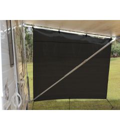 camec black privacy end caravan 2.1m x 1.8m with ropes and pegs